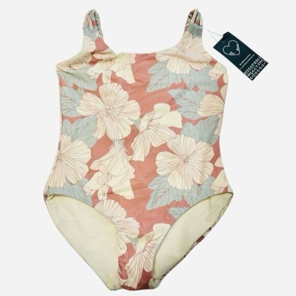 Retro Boho Flower Power One-Piece Baby Swimsuit Girls Size 4T - Picture 1 of 7